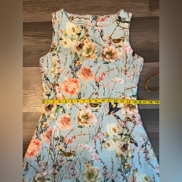 Midasen Pastel Winery Fit&Flare Floral Mini Dress SZ M - Picture 12 of 14